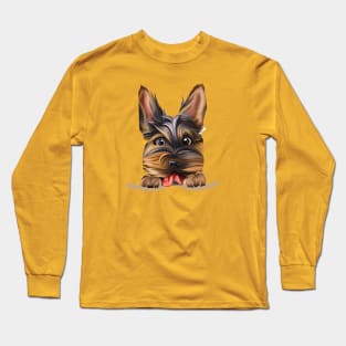 dog in pocket funny puppy for dog lover Yorkshire Terrier Long Sleeve T-Shirt